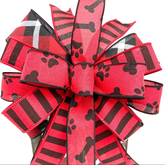 Handmade Paw Print Bow for Home Decor - Picture 3 of 6